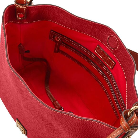 Dooney & Bourke Pebble Grain Large Sac Shoulder Bag - Red - Picture 3 of 4